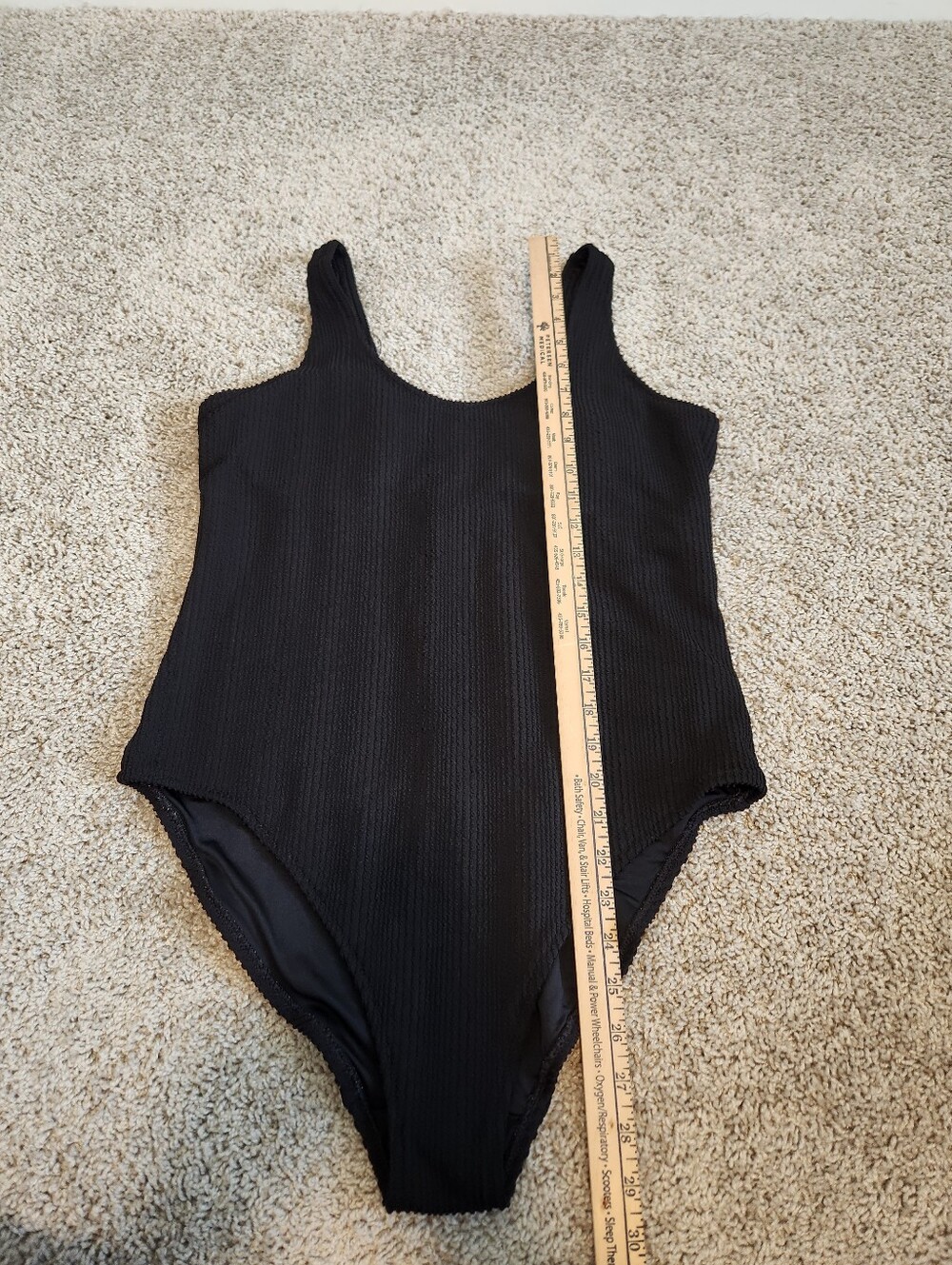 Old Navy Black Ribbed Swimsuit One Piece Size XL - Picture 8 of 8